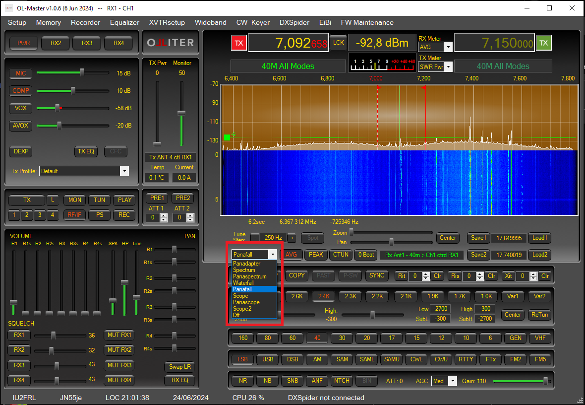 Setting visualization mode