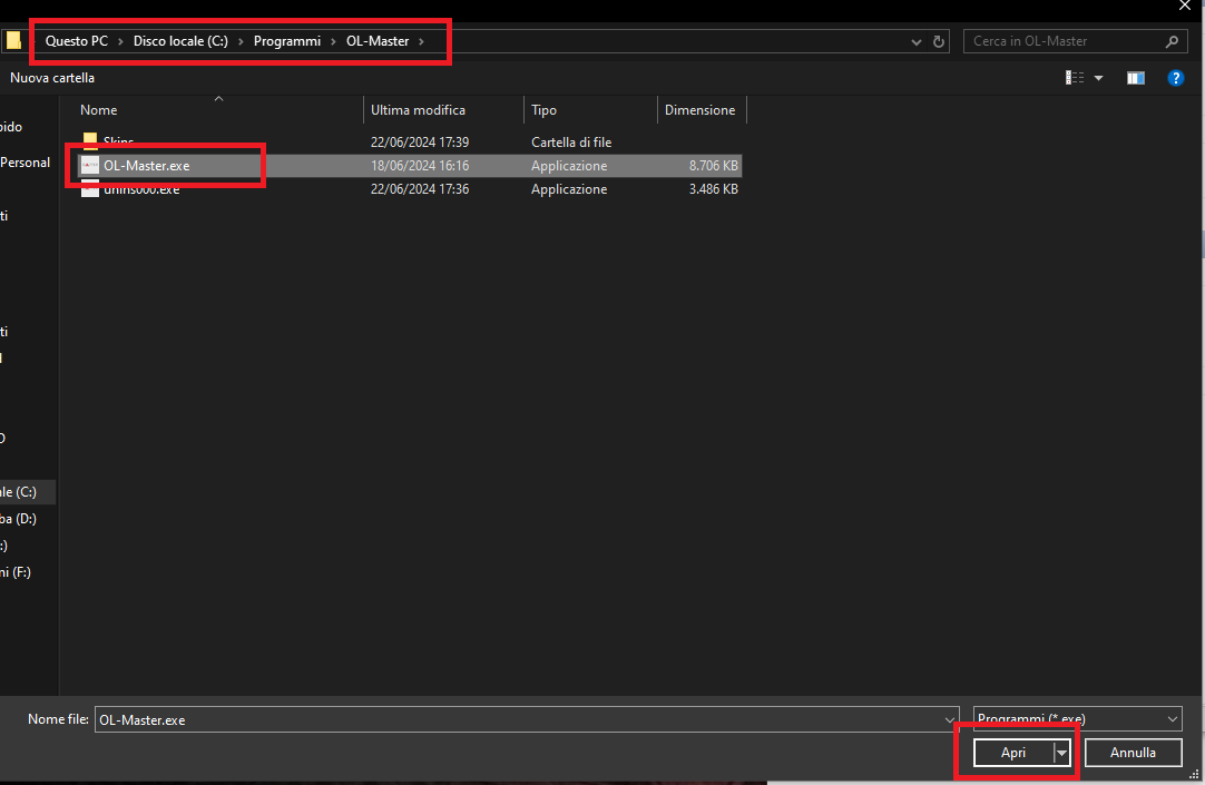 Locate OL-Master software