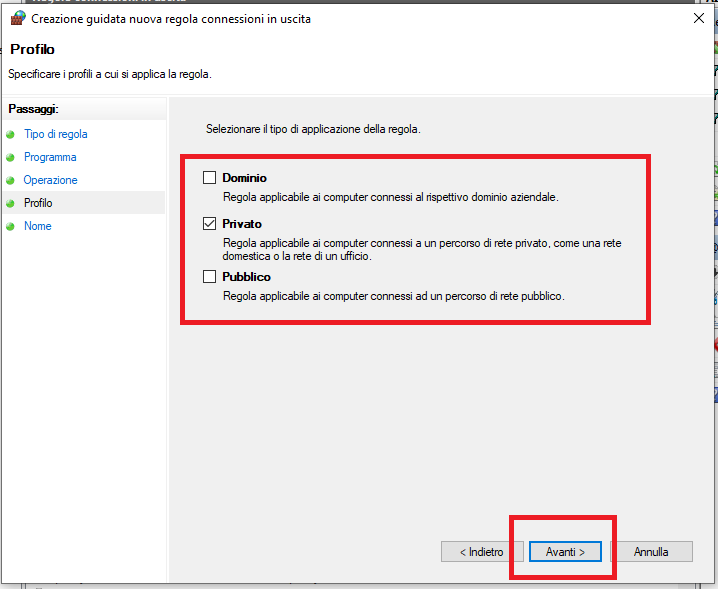 Select kind of network