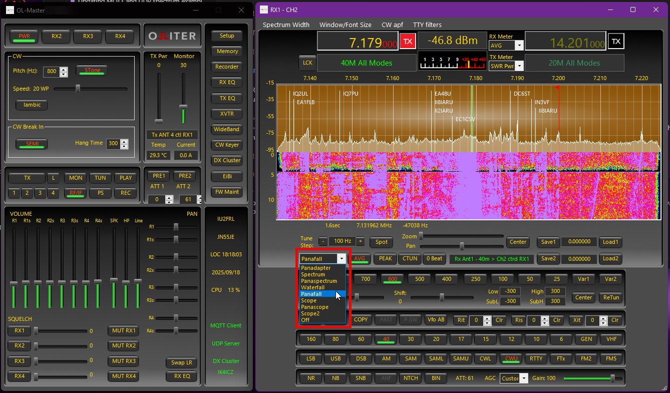 Setting visualization mode