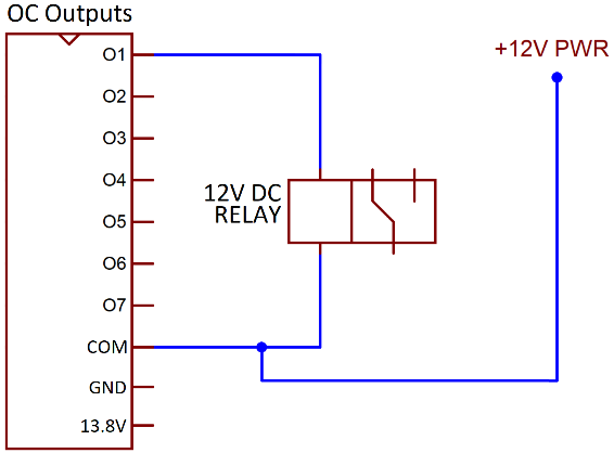 External relay wiring example