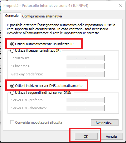 Reset IP settings